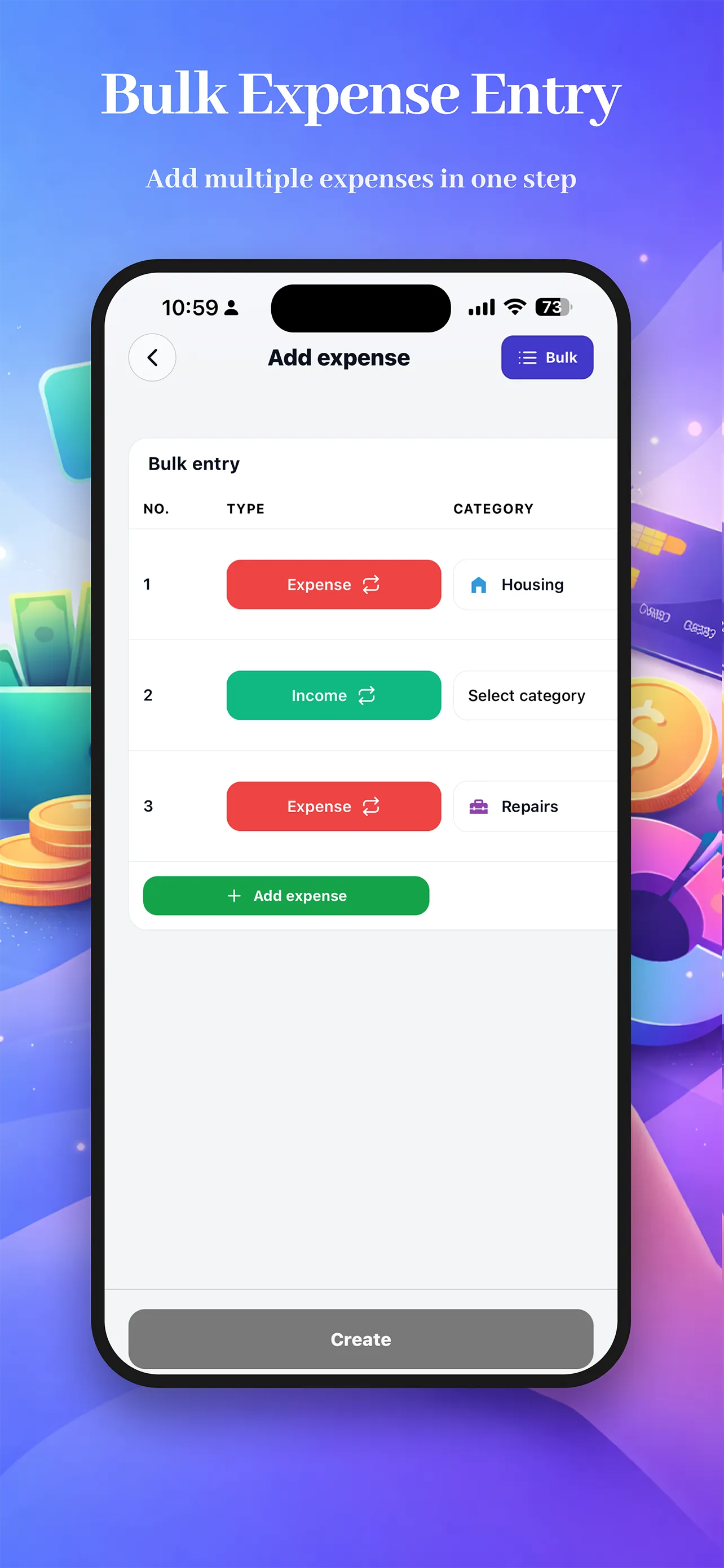 Expense Tracker app budget screen